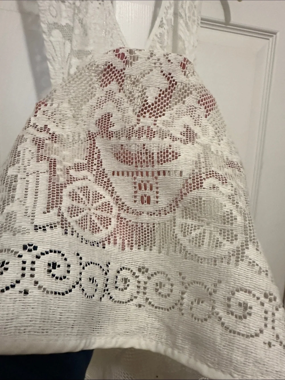 Vintage White Lace Victorian Style Hostess Apron Excellent Condition